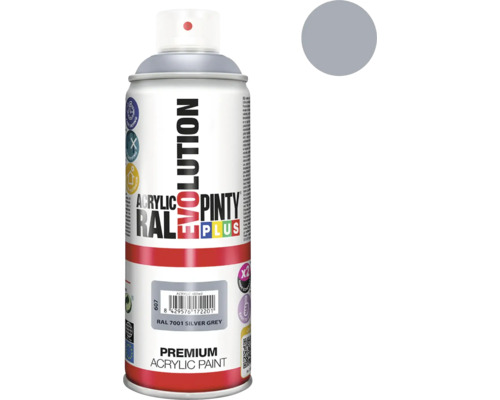 Barva ve spreji PINTYPLUS EVO 400ml RAL7001 stříbrnošedá Pinty Plus Evolution akrylová barva ve spreji