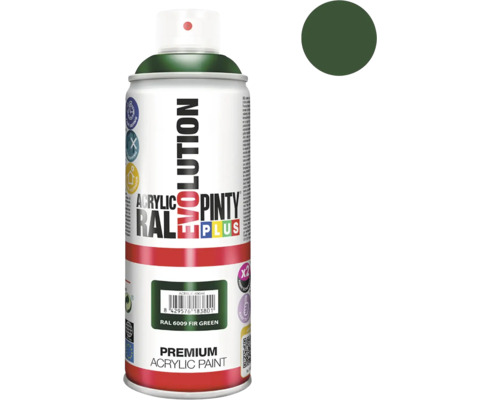 Barva ve spreji PINTYPLUS EVO 400ml RAL6009 jedlová zelená Pinty Plus Evolution sprej, odstín RAL 6009 jedlová zeleň