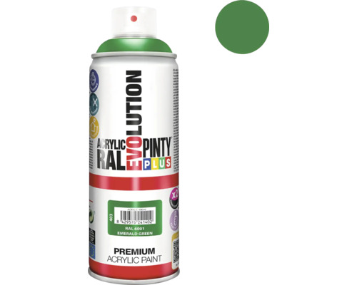 Barva ve spreji PINTYPLUS EVO 400ml RAL6001 smaragdově zelená Pinty Plus Evolution akrylová barva ve spreji