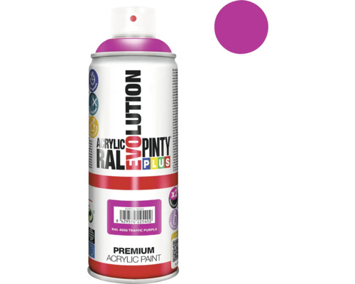 Barva ve spreji PINTYPLUS EVO 400ml RAL4006 dopravní purpur Sprej akrylová barva dopravní fialová