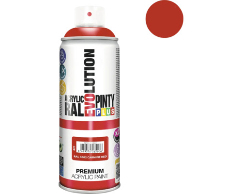 Barva ve spreji PINTYPLUS EVO 400ml RAL3002 karmínová Sprejová barva karmínově červená RAL 3002