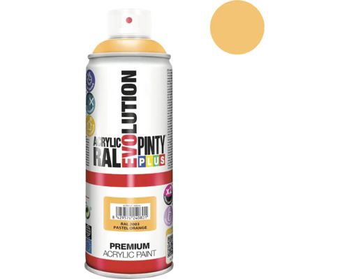 Barva ve spreji PINTYPLUS EVO 400ml RAL2003 oranžová pastel Akrylový sprej Evolution RAL 2003 pastelově oranžová