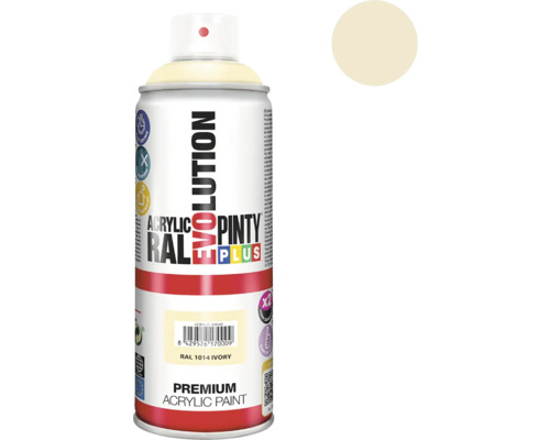 Barva ve spreji PINTYPLUS EVO 400ml RAL1014 slonová kost Sprej s akrylovou barvou, odstín slonová kost RAL 1014