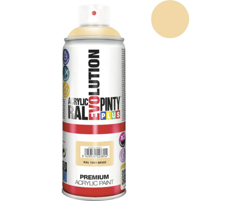 Barva ve spreji PINTYPLUS EVO 400ml RAL1001 běžová Sprej Evolution s akrylátovou barvou, odstín béžová RAL 1001