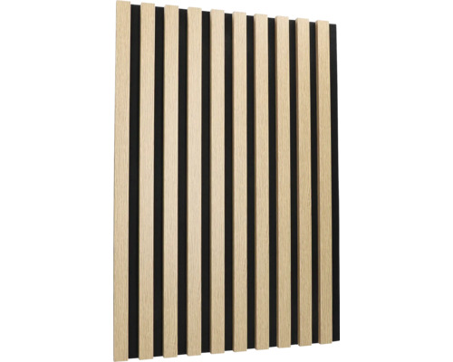 Akustický panel 2650 x 450 x 20 mm dub přírodní, lamela 26 mm Dřevěný panel pro nástěnné dekorace s rovnými lamelami