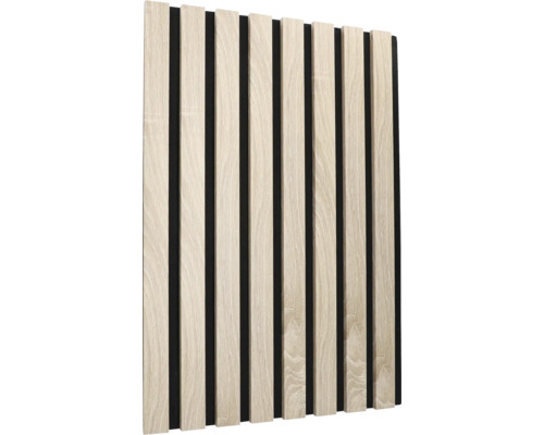 Akustický panel 2650 x 450 x 20 mm dub sonoma, lamela 38 mm Akustický panel s dřevěnými lamelami pro nástěnné dekorace