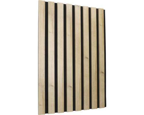 Akustický panel 2650 x 450 x 20 mm dub kramolín, lamela 38 mm Dřevěný panel s lamelami pro dekoraci stěn