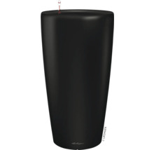 Černý květináč s ukazatelem hladiny vody