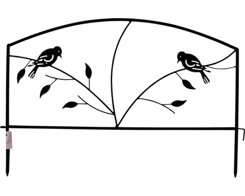 Mřížka na rostliny do truhlíku Lafiora pták 56 x 40 cm kovová černá