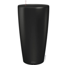 Vysoký, kulatý květináč s indikátorem hladiny vody.