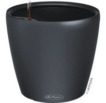 Černý květináč s ukazatelem hladiny vody