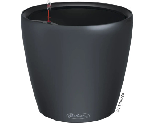 Černý květináč Lechuza se zavlažovacím systémem