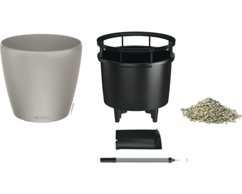 Sada květináčů s vložkou, substrátem, ukazatelem hladiny vody a příslušenstvím