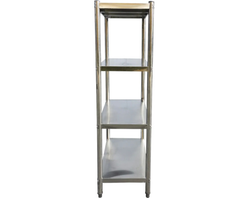 Nerezový regál se čtyřmi policemi