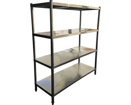 Nerezový regál se čtyřmi policemi