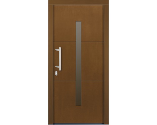 Vchodové dveře Tavira dřevěné 110x210 cm L afromosia