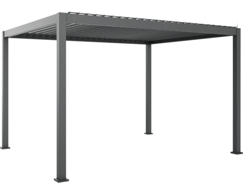 Pergola Mirador Deluxe 111 smart 3x4 s elektrickým pohonem včetně ambientního osvětlení, tloušťka sloupku 11 x 11 cm, 301,24 x 392,7 cm, antracit Volně stojící terasové zastřešení z kovu s lamelovou střechou