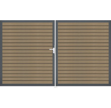 Dvojitá brána ze dřeva a kovu do zahrady