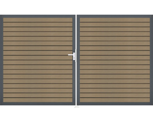 Dvojitá brána ze dřeva a kovu do zahrady