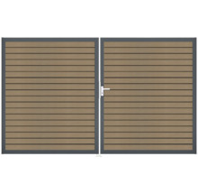 Dvojitá brána z dřeva a kovu