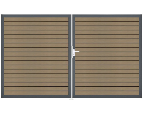 Dvojitá brána z dřeva a kovu