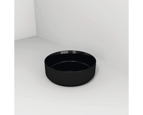 Volně stojící umyvadlo Devo Sonus 2.0 Black keramika černá 36 x 36 UM-ISVEA50-B Černá plastová miska na rostliny