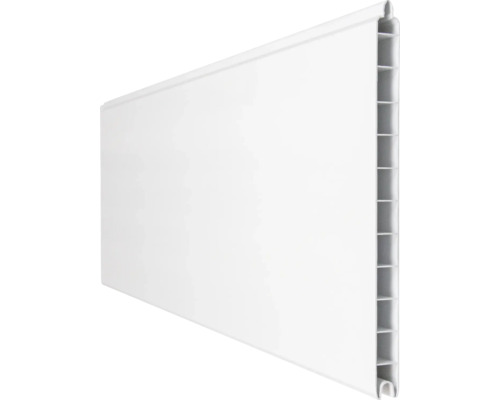 Bílé plastové pero a drážka v příčném řezu