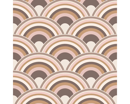 Vliesová tapeta 118728 Envy Geometrický motiv růžově červená Bezešvý vzor s půlkruhovými oblouky
