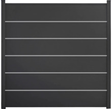 Hliníkový zahradní plot s vodorovnými ozdobnými liniemi