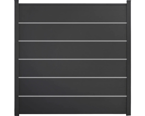 Plotové pole GroJa BasicLine Premium Hliníkový zahradní plot s vodorovnými ozdobnými liniemi