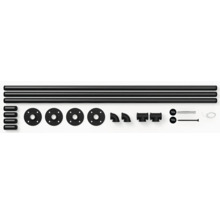 Sada trubkových spojek s trubkami, přírubami, koleny, T-kusy a upevňovacím materiálem