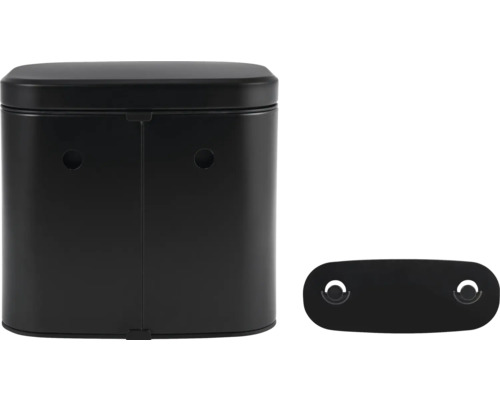 Černá odpadková nádoba s víkem a upevněním