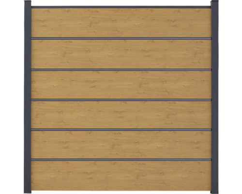 Plotové pole GroJa BasicLine Premium Dřevěný plot s kovovými prvky do zahrady