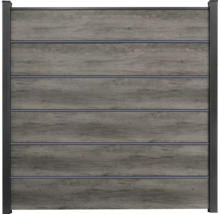 Plotový prvek s vodorovnými prkny ve vzhledu dřeva a rámem