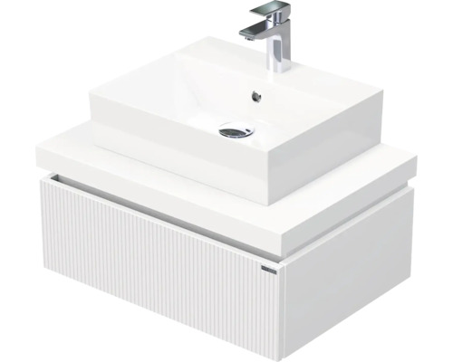 Koupelnová skříňka s umyvadlem Intedoor DESK 3D bílá matná 70,5 x 44,4 x 50,2 cm DE 54 3D 70 STORM 1Z A8916