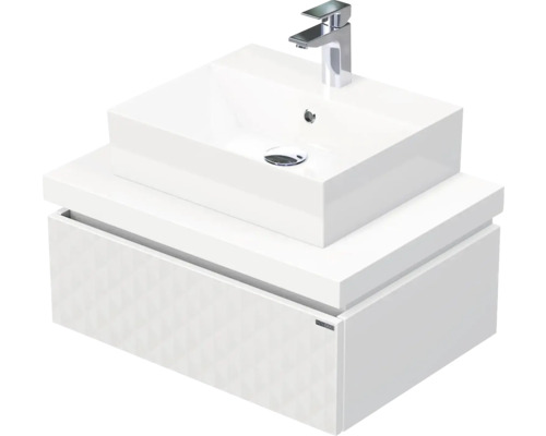 Koupelnová skříňka s umyvadlem Intedoor DESK 3D bílá matná 70,5 x 44,4 x 50,2 cm DE 54 3D 70 STORM 1Z B073
