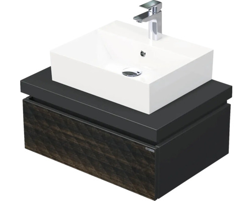 Koupelnová skříňka s umyvadlem Intedoor DESK 3D hnědá 70,5 x 44,4 x 50,2 cm DE 54 3D 70 STORM 1Z LR29