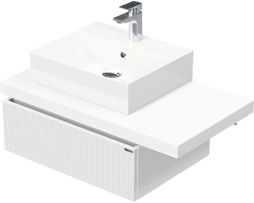 Koupelnová skříňka s umyvadlem Intedoor DESK 3D bílá matná 90,5 x 44,4 x 50,2 cm DE 54 3D 90 L STORM 1Z A8916