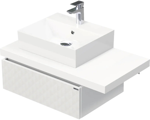 Koupelnová skříňka s umyvadlem Intedoor DESK 3D bílá matná 90,5 x 44,4 x 50,2 cm DE 54 3D 90 L STORM 1Z B073