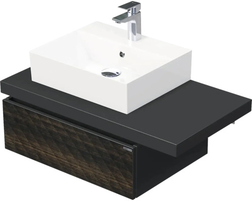 Koupelnová skříňka s umyvadlem Intedoor DESK 3D hnědá 90,5 x 44,4 x 50,2 cm DE 54 3D 90 L STORM 1Z LR29