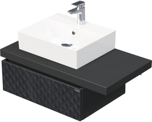 Koupelnová skříňka s umyvadlem Intedoor DESK 3D černá matná 90,5 x 44,4 x 50,2 cm DE 54 3D 90 L STORM 1Z U129 Koupelnová skříňka s umyvadlem Intedoor DESK 3D černá matná 90,5 x 44,4 x 50,2 cm DE 54 3D 90 L STORM 1Z U129