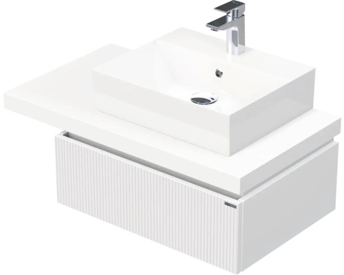 Koupelnová skříňka s umyvadlem Intedoor DESK 3D bílá matná 90,5 x 44,4 x 50,2 cm DE 54 3D 90 P STORM 1Z A8916