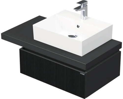 Koupelnová skříňka s umyvadlem Intedoor DESK 3D černá matná 90,5 x 44,4 x 50,2 cm DE 54 3D 90 P STORM 1Z A9276