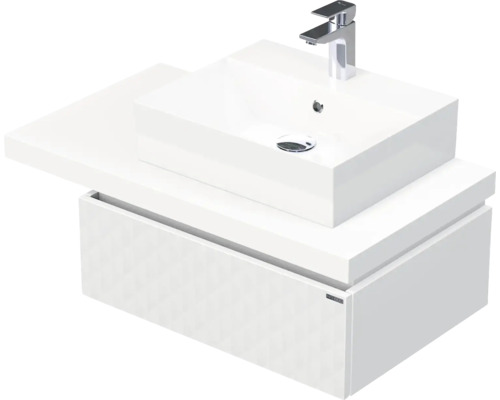 Koupelnová skříňka s umyvadlem Intedoor DESK 3D bílá matná 90,5 x 44,4 x 50,2 cm DE 54 3D 90 P STORM 1Z B073