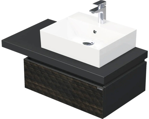 Koupelnová skříňka s umyvadlem Intedoor DESK 3D hnědá 90,5 x 44,4 x 50,2 cm DE 54 3D 90 P STORM 1Z LR29