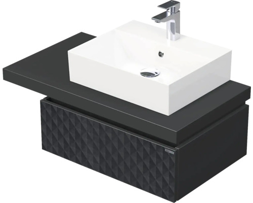 Koupelnová skříňka s umyvadlem Intedoor DESK 3D černá matná 90,5 x 44,4 x 50,2 cm DE 54 3D 90 P STORM 1Z U129 Koupelnová skříňka s umyvadlem Intedoor DESK 3D černá matná 90,5 x 44,4 x 50,2 cm DE 54 3D 90 P STORM 1Z U129