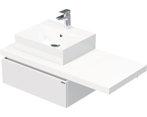 Koupelnová skříňka s umyvadlem Intedoor DESK 3D bílá matná 110,5 x 44,4 x 50,2 cm DE 54 3D 110 L STORM 1Z A8916