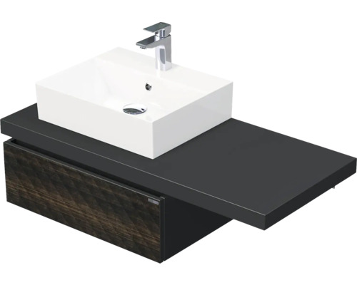 Koupelnová skříňka s umyvadlem Intedoor DESK 3D hnědá 110,5 x 44,4 x 50,2 cm DE 54 3D 110 L STORM 1Z LR29