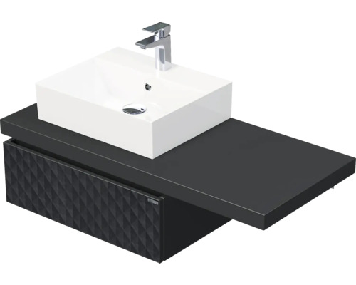 Koupelnová skříňka s umyvadlem Intedoor DESK 3D černá matná 110,5 x 44,4 x 50,2 cm DE 54 3D 110 L STORM 1Z U129 Koupelnová skříňka s umyvadlem Intedoor DESK 3D černá matná 110,5 x 44,4 x 50,2 cm DE 54 3D 110 L STORM 1Z U129