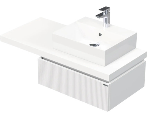 Koupelnová skříňka s umyvadlem Intedoor DESK 3D bílá matná 110,5 x 44,4 x 50,2 cm DE 54 3D 110 P STORM 1Z A8916